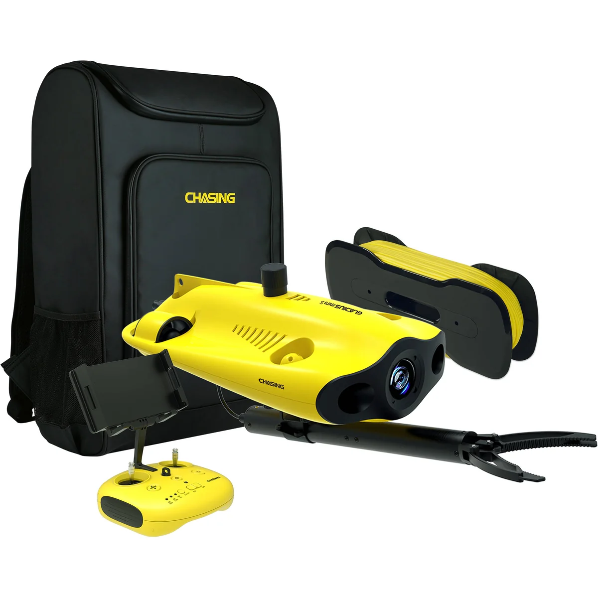 CHASING GLADIUS MINI S Underwater ROV (656 ft tether, robotic claw, backpack)