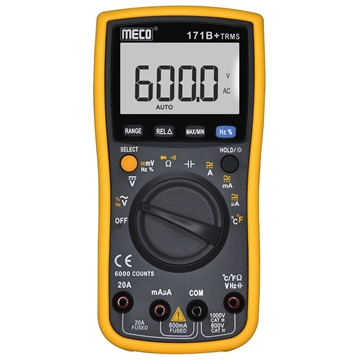MECO 171B+TRMS 6000-Count Autoranging Digital Multimeter with Holster