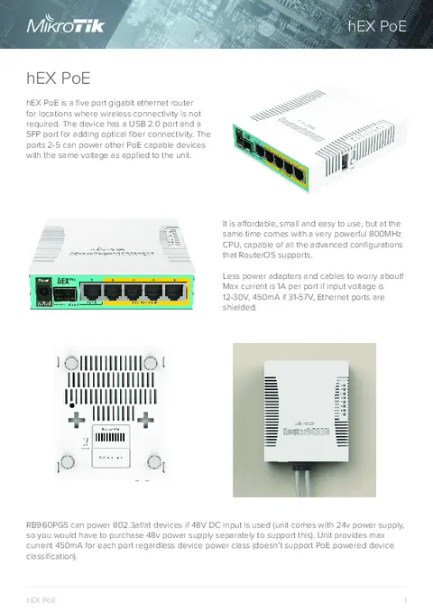 MikroTik hEX PoE (RB960PGS)