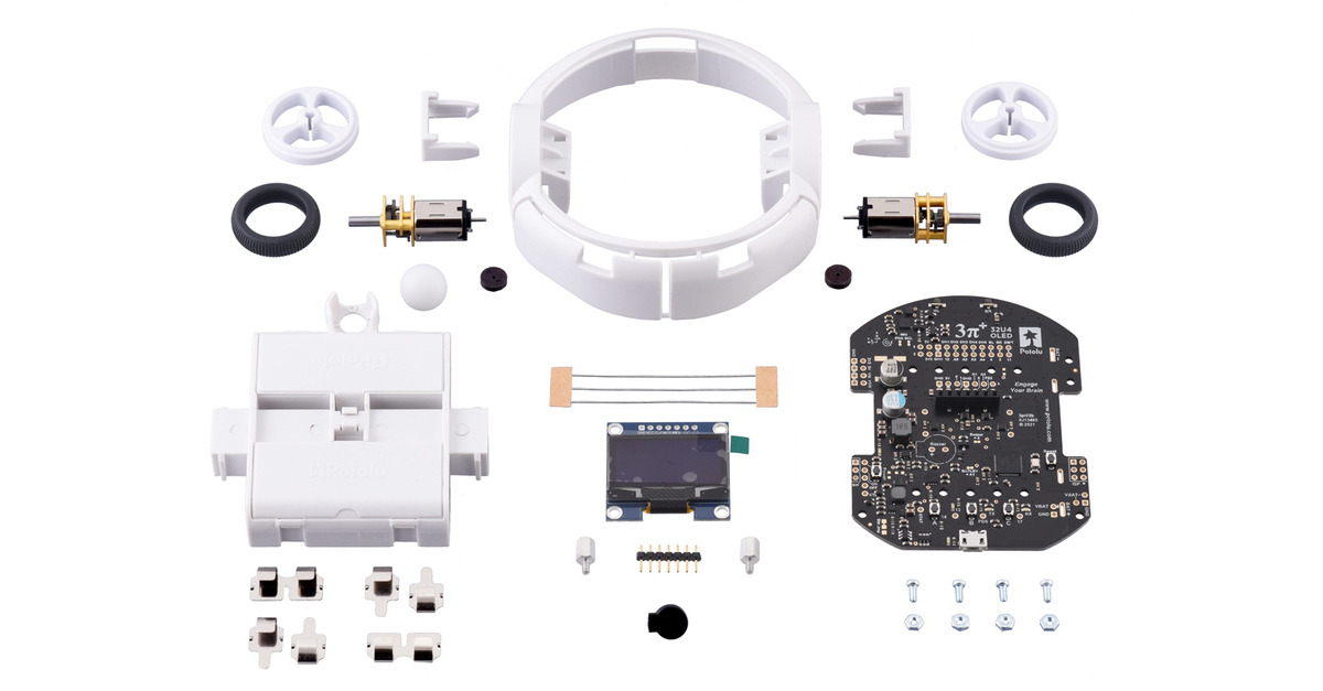 Pololu 3pi+ 32U4 OLED Robot Kit Standard 30:1 MP (#4978)