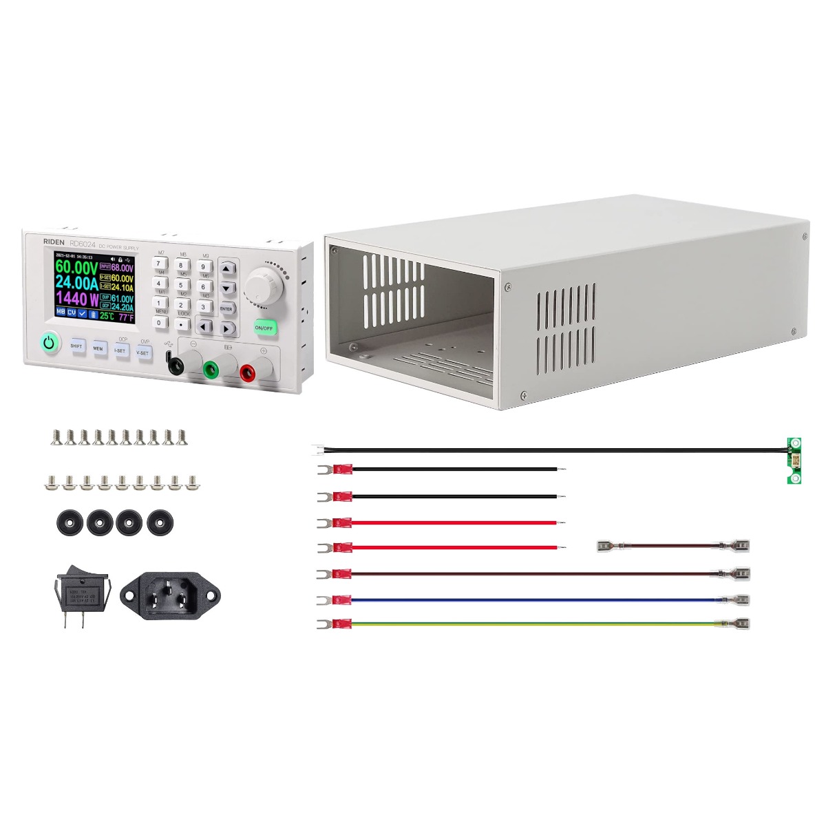 RIDEN RD6024W 60V 24A WiFi Bench Power Supply Kit (enclosure, SMPS not included)