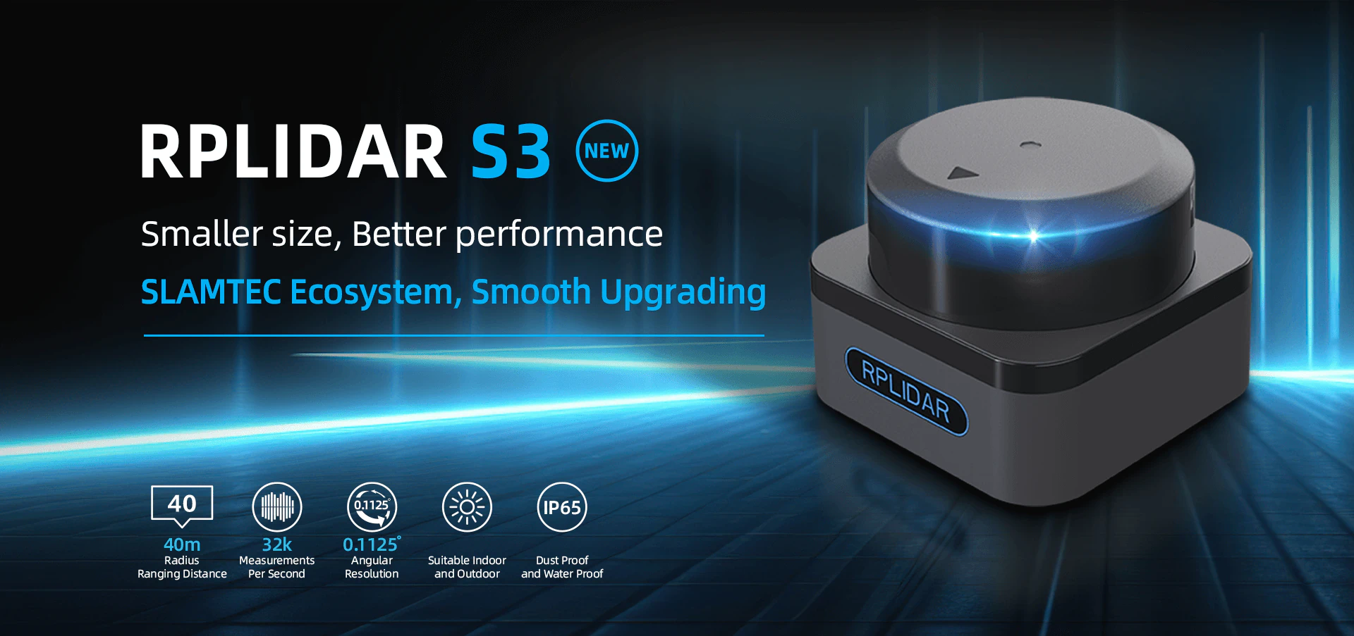 SLAMTEC RPLIDAR S3 360° dToF LiDAR (40 m, DFR1097)