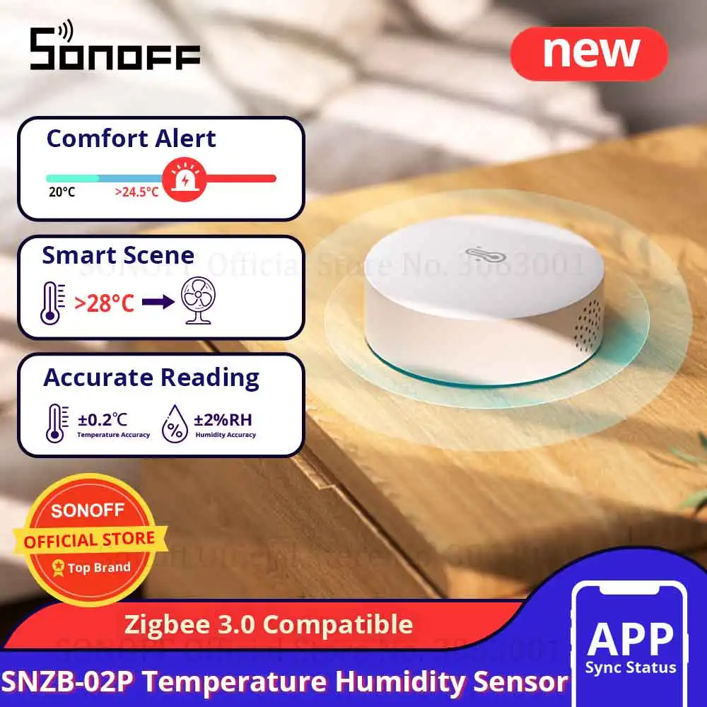 SONOFF SNZB-02P Zigbee Temperature and Humidity Sensor